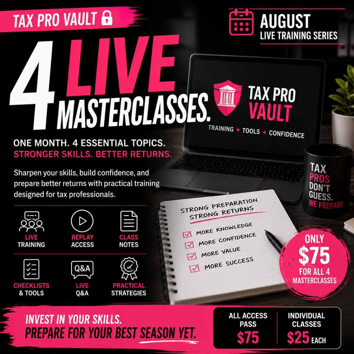 August LIVE Training Sessions