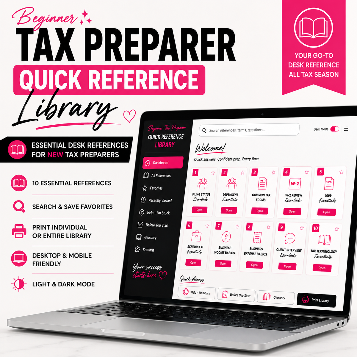 Beginner Tax Preparer Quick Reference Library