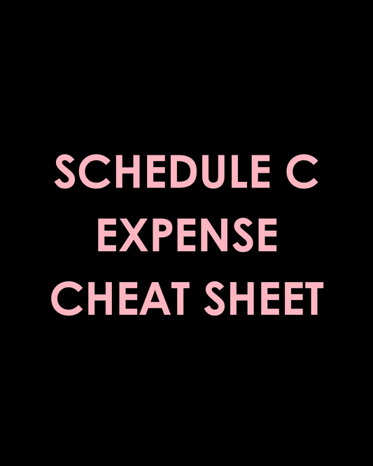 Schedule C Expense Cheat Sheet
